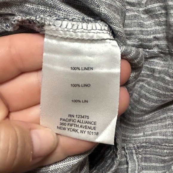 Ellen Tracy 100 % Linen Gray Striped casual Pants size XL - Picture 7 of 7